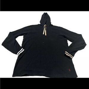 Polo Ralph Lauren Shirt Mens Medium Black Long SleeveHooded Pullover Activewear